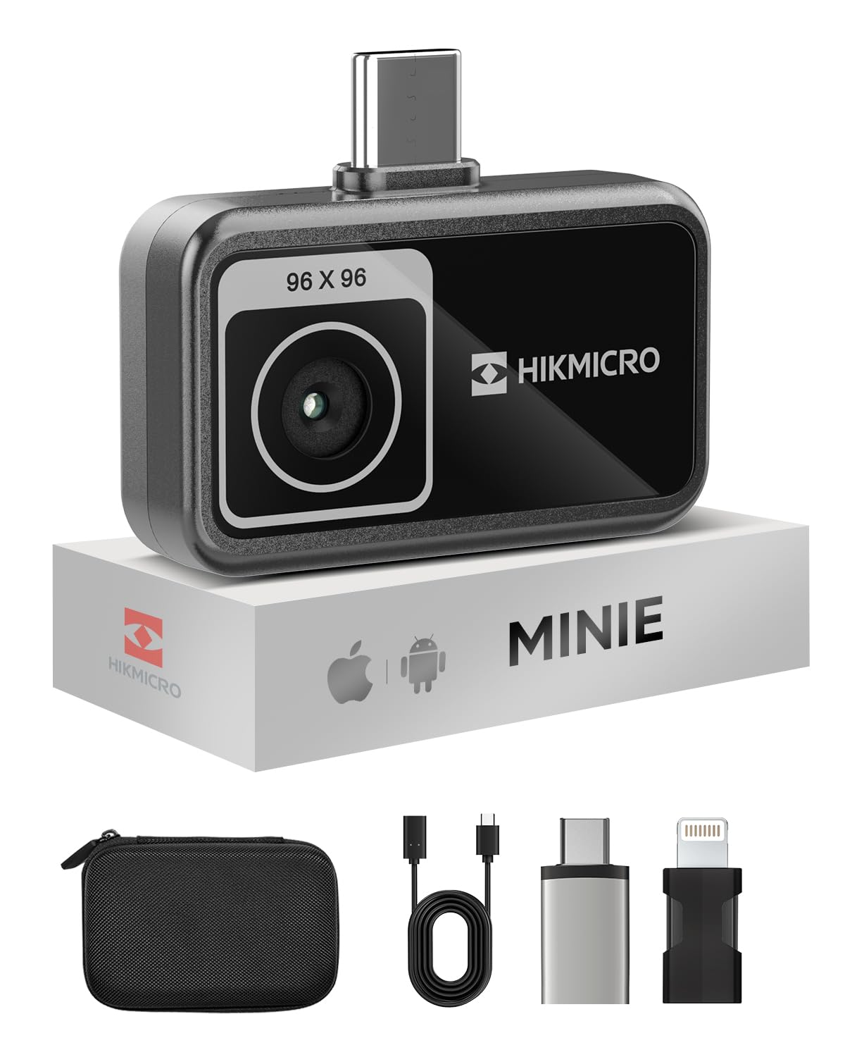 HIKMICRO Minie Thermal Camera - iOS/Android, 192×192 SuperIR Image Enhancement, 25Hz, for Smartphone/Tablet, USB-C/Lightning (supports iPhone 15/16)