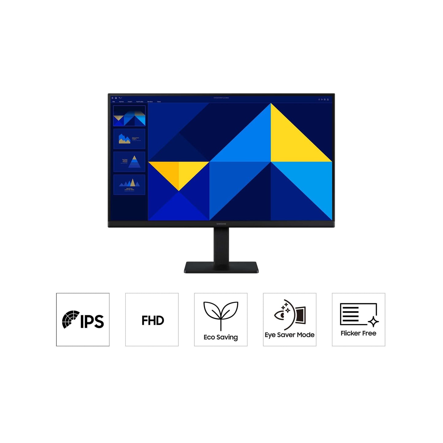 Samsung 27 inch Essential S3 S30GD, Full HD 1080p (1,920 x 1,080), PC monitor, screen, 100 Hz, IPS panel, Game Mode, Off Timer Plus, Eye Saver Mode, Flicker Free, LS27D304GAUXEN