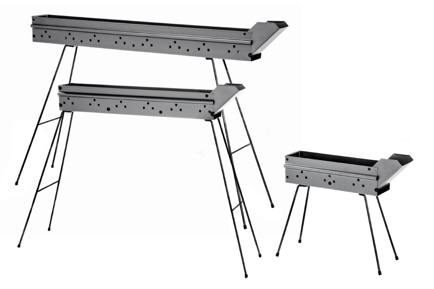 Fabermec Barbecue Skewer Grill Charcoal Grill for Meat Skewers, Sausages, Skewers 110 cm made of iron, made in Italy.
