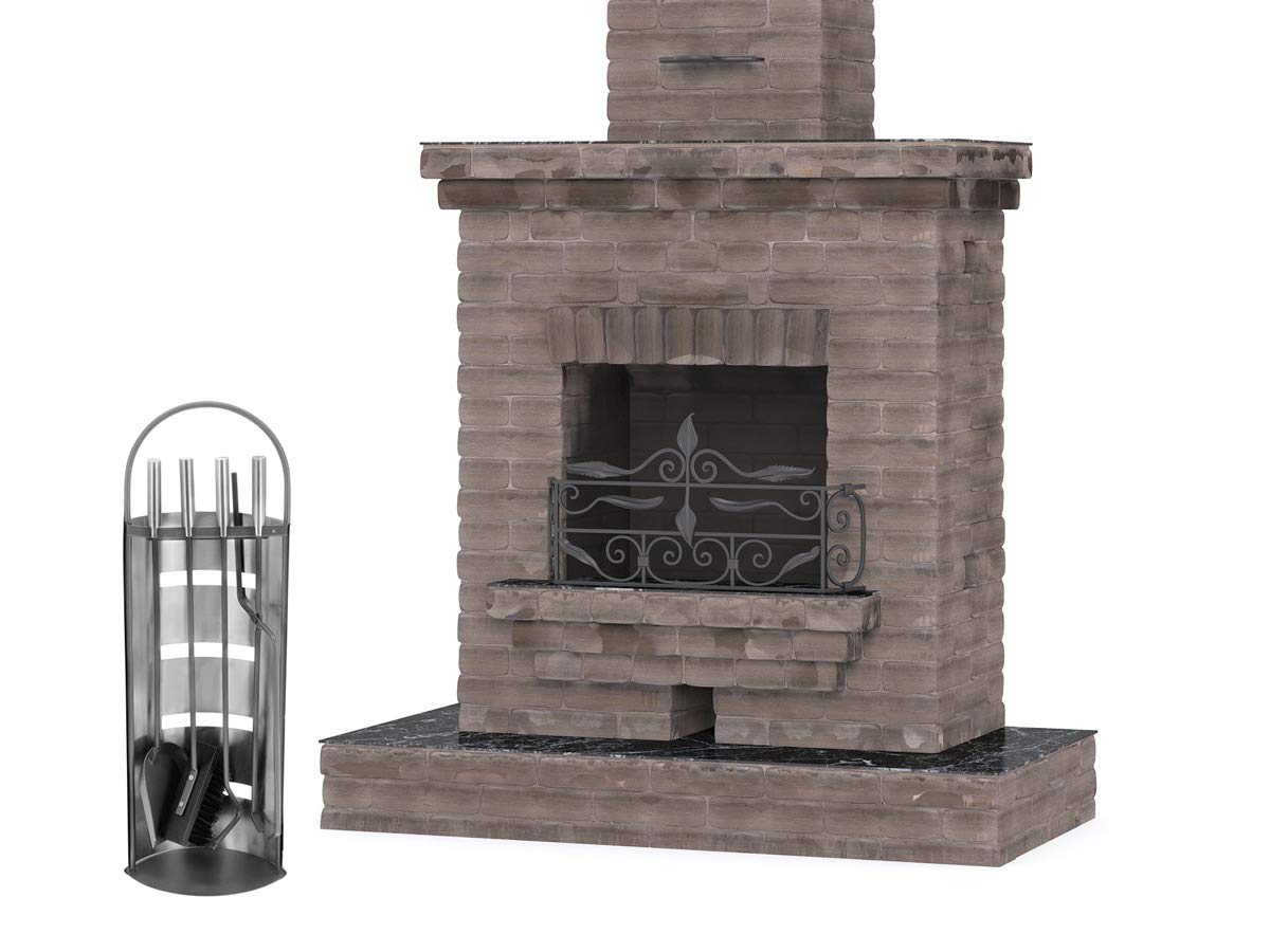 Household International Stainless Steel Fireplace Tool Set 5 pieces