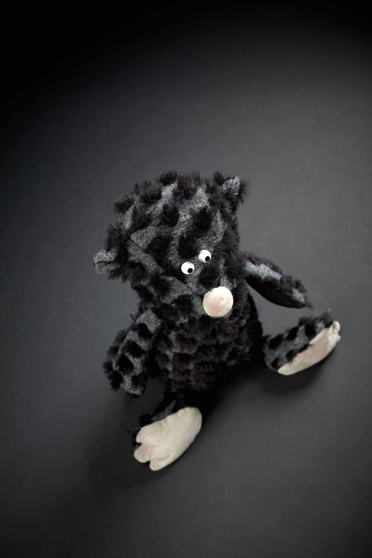 sigikid 39703 Bear ACH Good! Edition 23, BeastsTown plush toy: Collect, gift, play, cuddle. For children and adults aged 3 to 99. Dark gray/black/bear, 35x13x13cm.