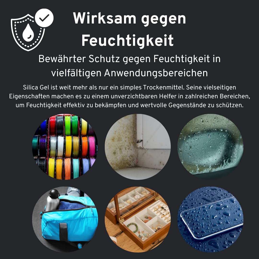 10 kg of orange silica gel desiccant with green indicator, which is regenerable. Dehumidifier. (10 KG)