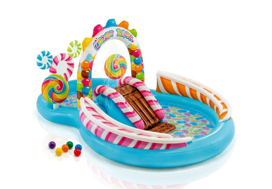 Intex 57149NP - Inflatable Candy Play Center, Vinyl, Multicolored, 295x191x130 cm