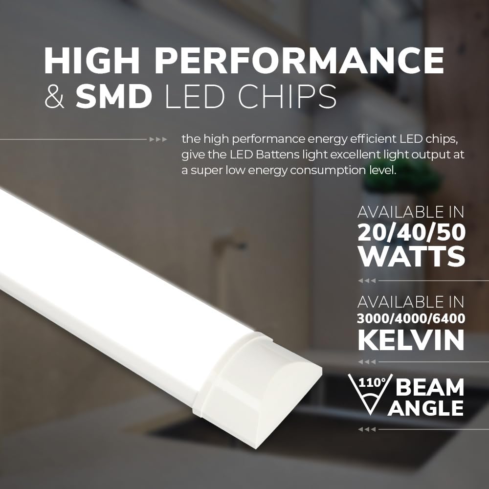 HOFTRONIC - 4 pack LED light bars 150cm 50W LED tube lamp complete 4000K neutral white 6000lm super bright 30000h light attic 1500x74x25mm (LxWxH) Basement lamp garage lighting - IP20