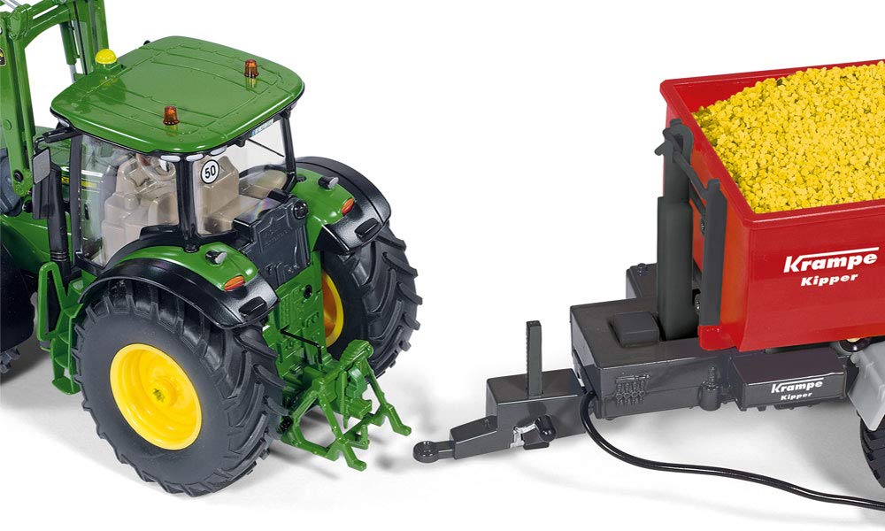siku 6786, 3-axle hooklift chassis with container, 1:32 scale, remote controlled, for SIKU CONTROL vehicles with trailer hitch, metal/plastic, red