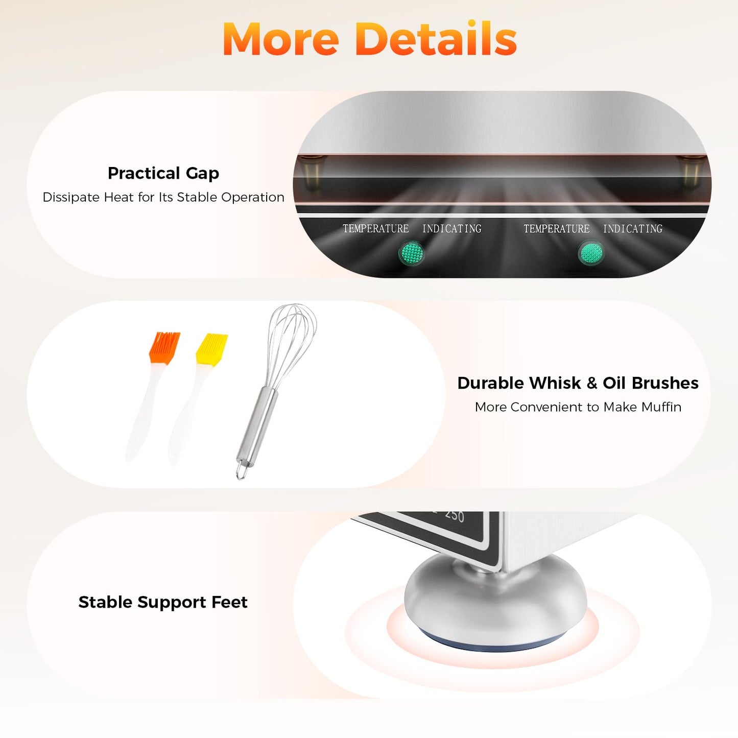Holes Poffertjes Maker, 50 Holes Pancake Pan Mini Pancakes with 4 Cleaning Sponges 2 Brushes Whisk Food Clip