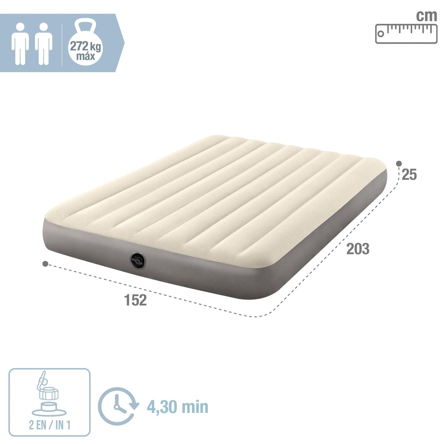 Intex Queen Dura-Beam Series Single High, Taupe/Grey, One Size