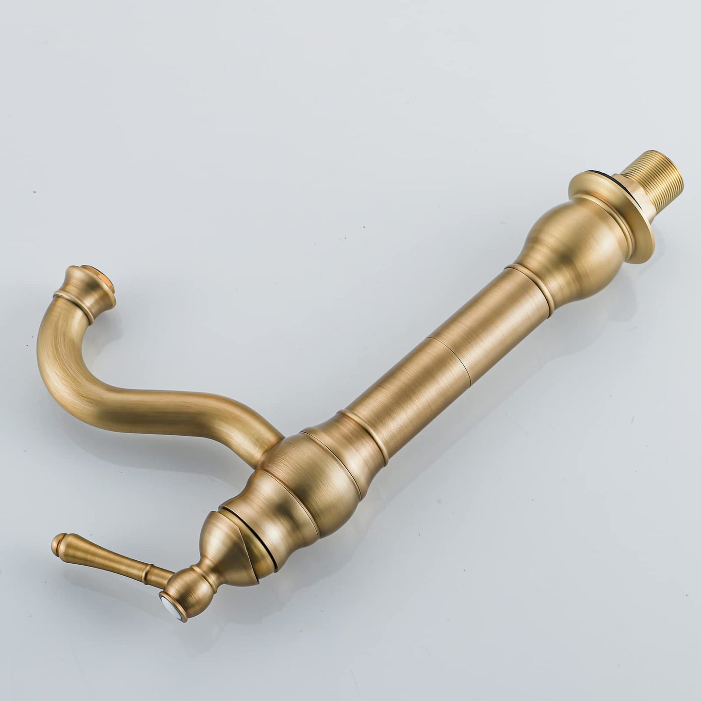 FWZZQ Bathroom Faucet Antique Brass, Bathroom Sink Faucet High 360° Rotatable, Retro Basin Faucet, Single Lever Mixer Tap Bathroom Faucet High Spout for Bathroom