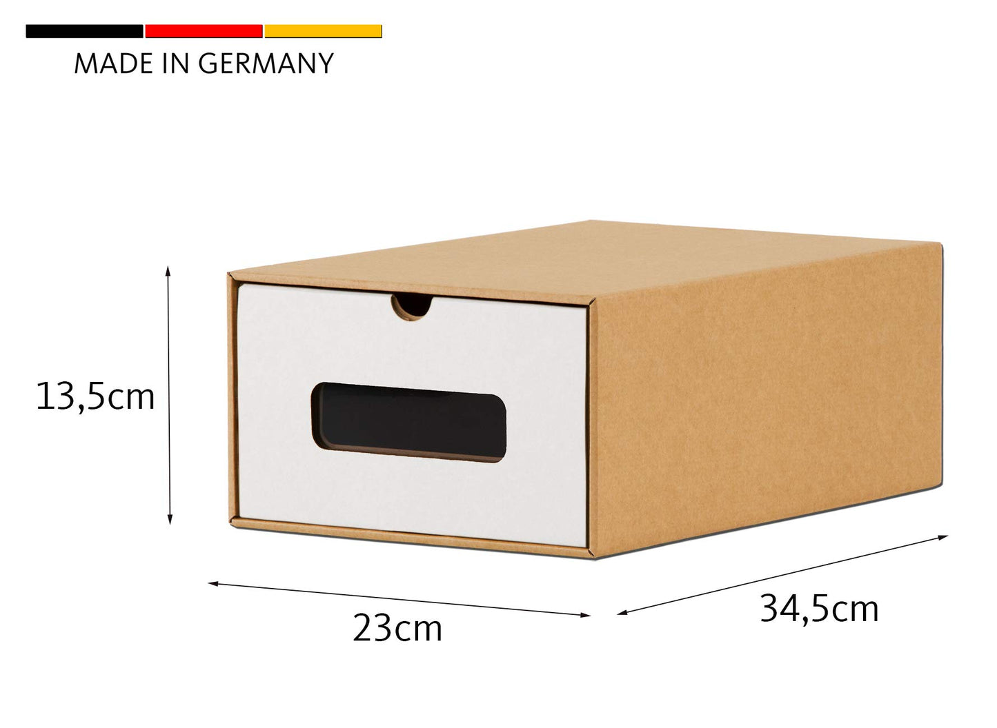 BigDean 30x Shoe Storage BROWN/White with Viewing Window Storage Box Stackable Storage Box Shoe Box Shoe Box All-purpose Drawer Cardboard made of Kraft paper