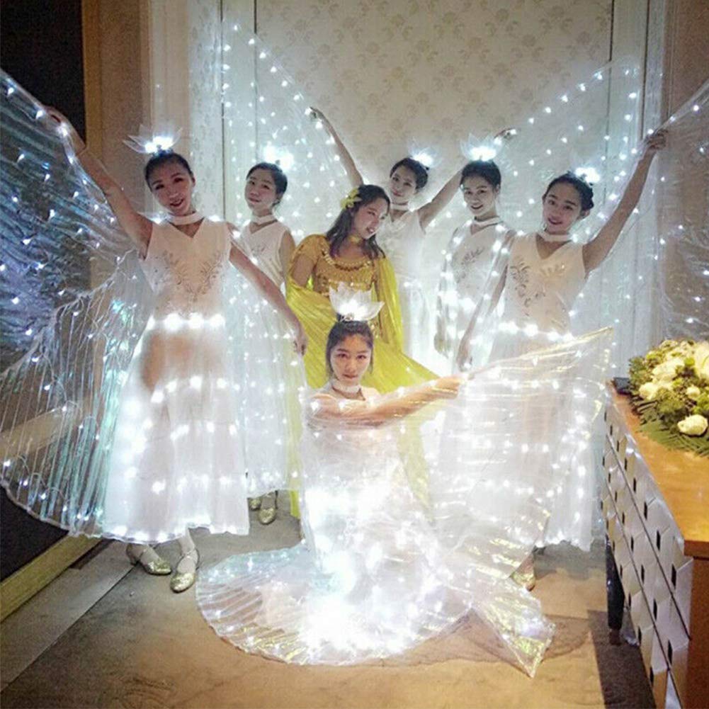 LED Angel Wings with LED Angel Wings, 360 Degree LED Swivel, Complete Swivel, LED Wings for Carnival, Halloween, Christmas (white)