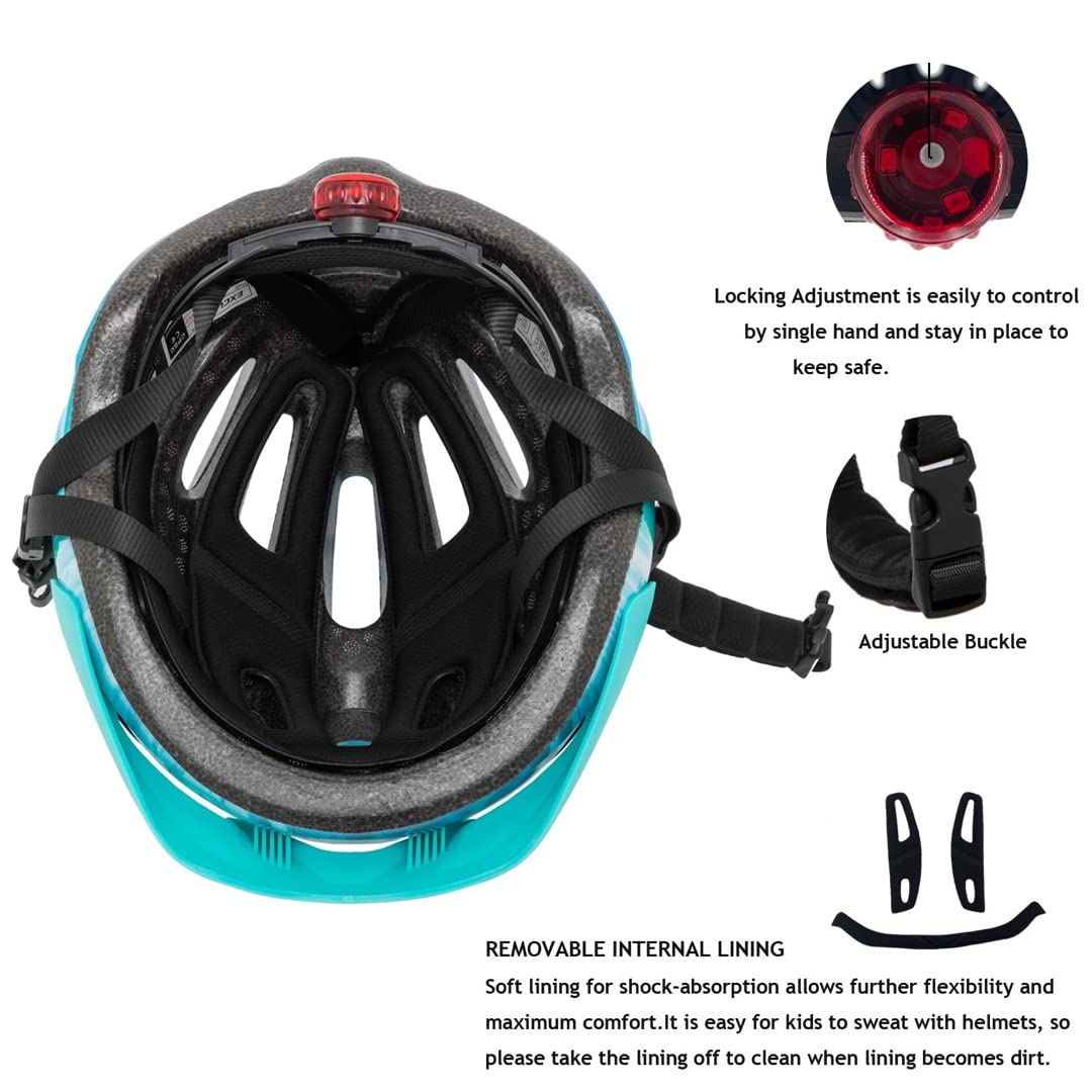 Exclusky Unisex Youth 222-Ocean Blue Bike Helmet, 4-OCEANBLUE, One Size EU
