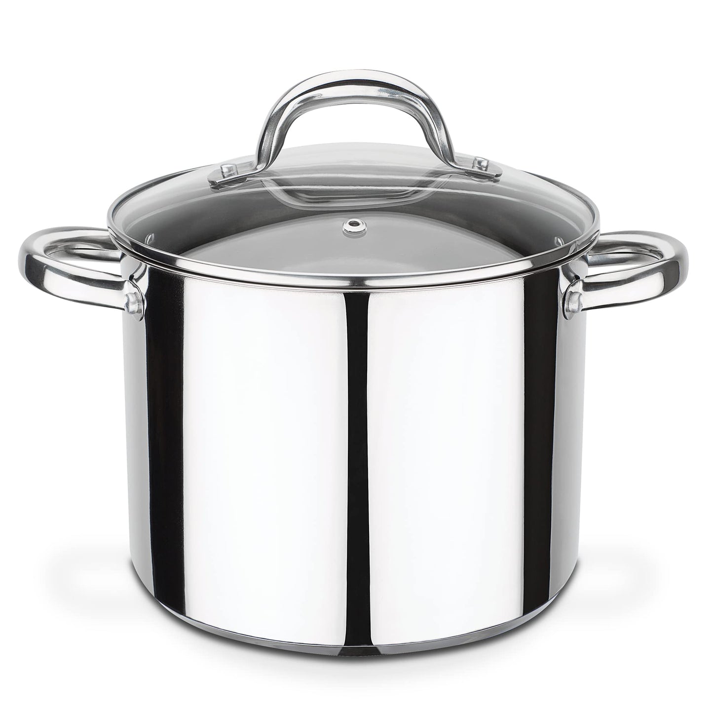 GSW 990196 Montreal Vegetable Pot with Glass Lid 22cm / approx. 6.8 liters, stainless steel, silver, 22 cm, 2