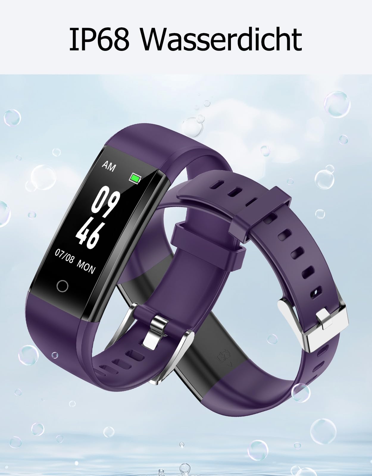 GRV Pedometer Watch without Bluetooth/App/Phone for Men, Women, and Kids. Fitness Tracker with Step Counter, Calorie Counter, Sleep Monitoring, IP68 Waterproof.