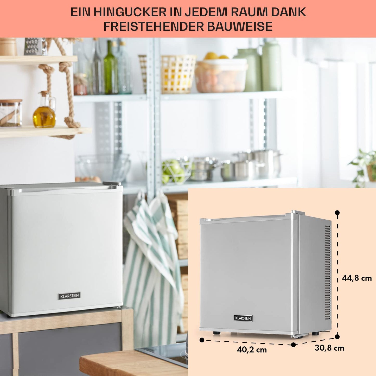 Klarstein mini fridge for room, 13L mini fridge for drinks & cosmetics, Small minibar, fridge small & quiet, Adjustable shelf, small skincare fridge 5-15°C