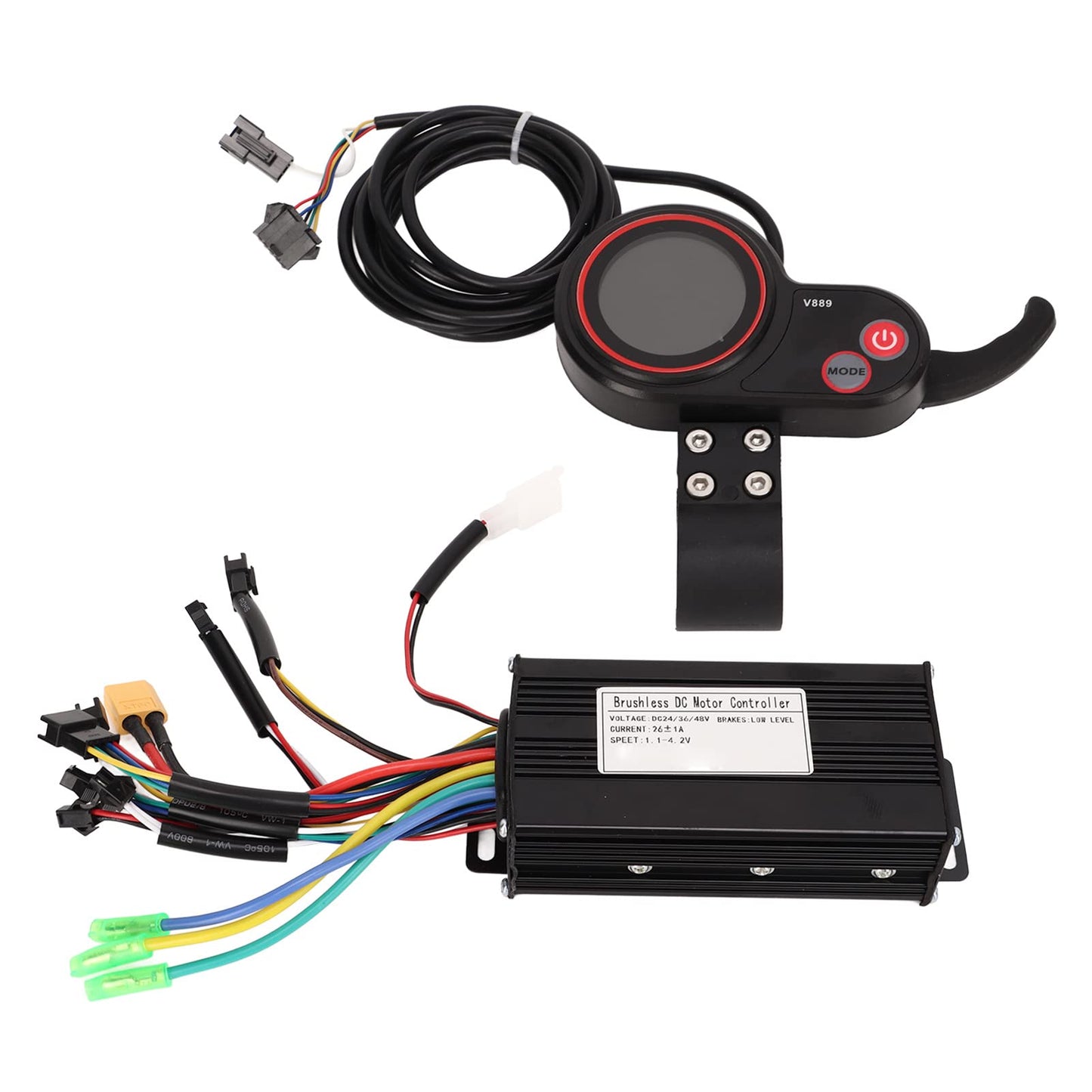 BuyWeek brushless motor controller kit for KUGOO M4 electric scooter, 24V 36V 48V 500W 750W electric scooter brushless motor controller V889 LCD display kit.