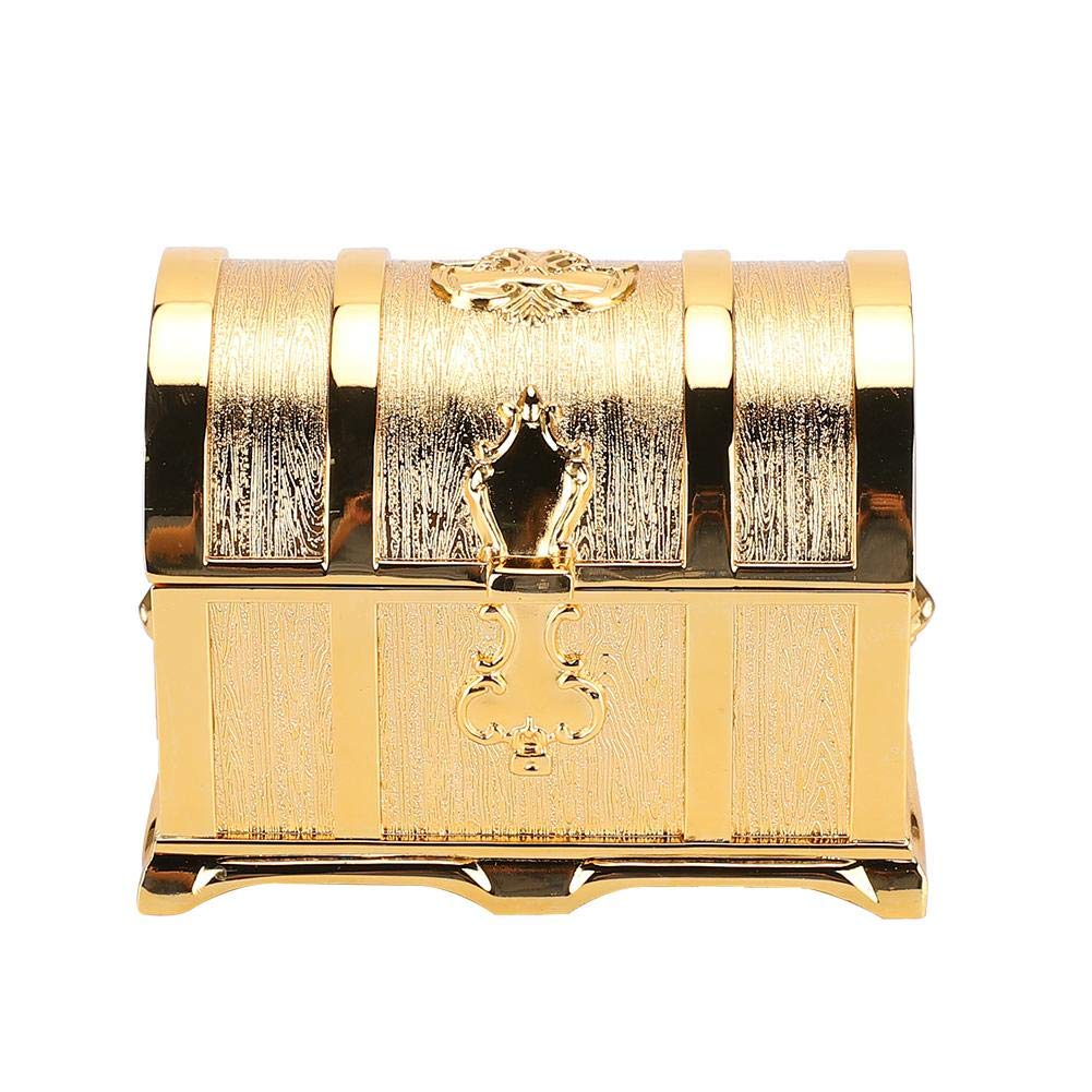 Betued jewelry box, treasure chest in European style and gold, pirate-style jewelry box, decorative jewelry box, classic jewelry storage box.