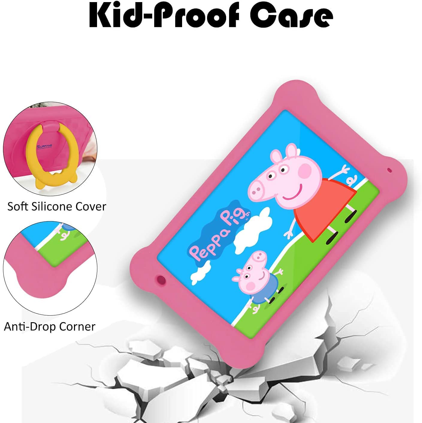 Wainyok Kids Tablet, 2GB RAM + 32GB ROM Kids Tablet, Quad Core, Parental Controls, 7 Inch Eye Protection IPS FHD Display Toddler Android 11 Tablets with Kid-Proof Case.