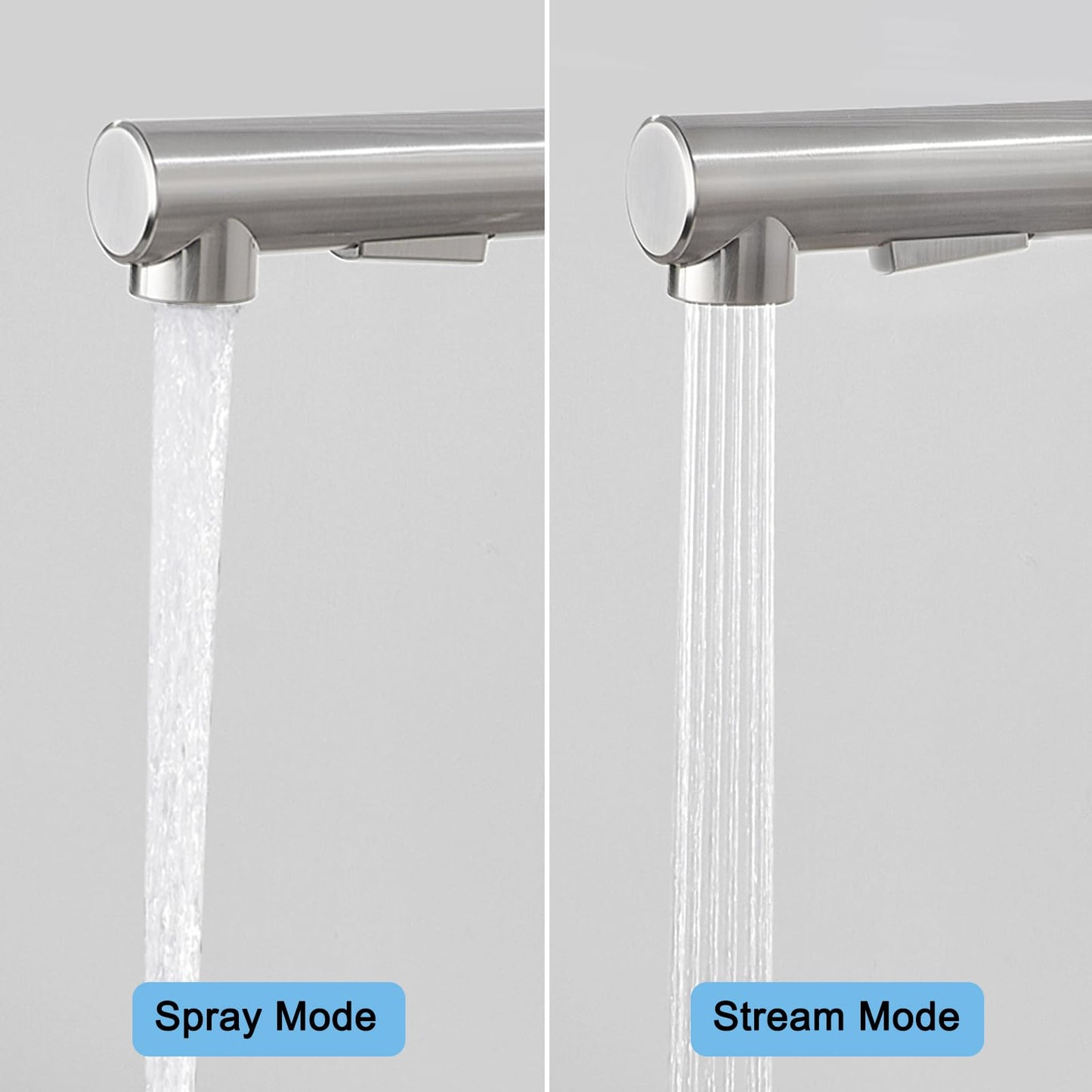 Kitchen Faucet Pull-Out, BONADE Kitchen Faucet with Sprayer, Kitchen Mixer Tap 360° Rotatable, Kitchen Faucet 2 Spray, Single Lever Sink Mixer Made of Brushed Stainless Steel