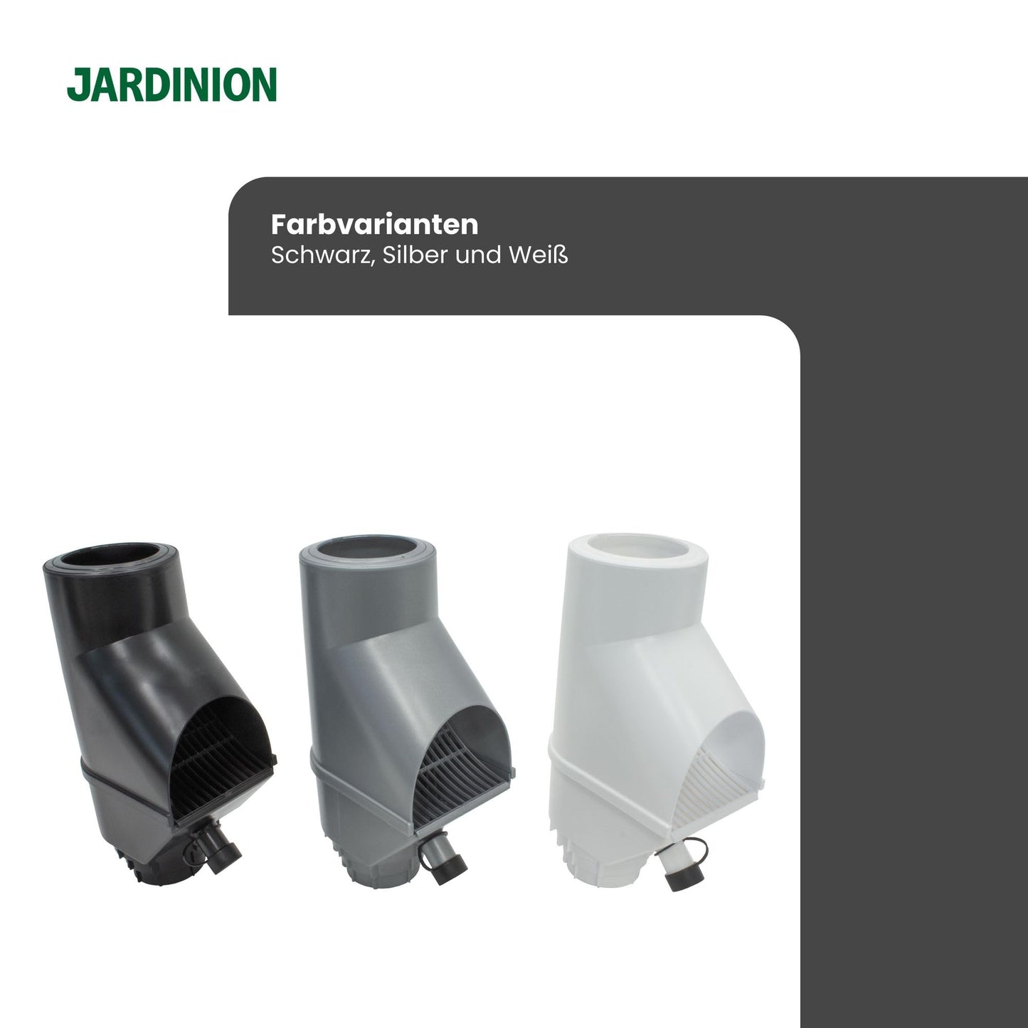 Jardinion rainwater filter, downpipe leaf diverter Black 30.5 x 12 x 17.5cm Rainwater collector for downpipe DN75, DN85, DN100