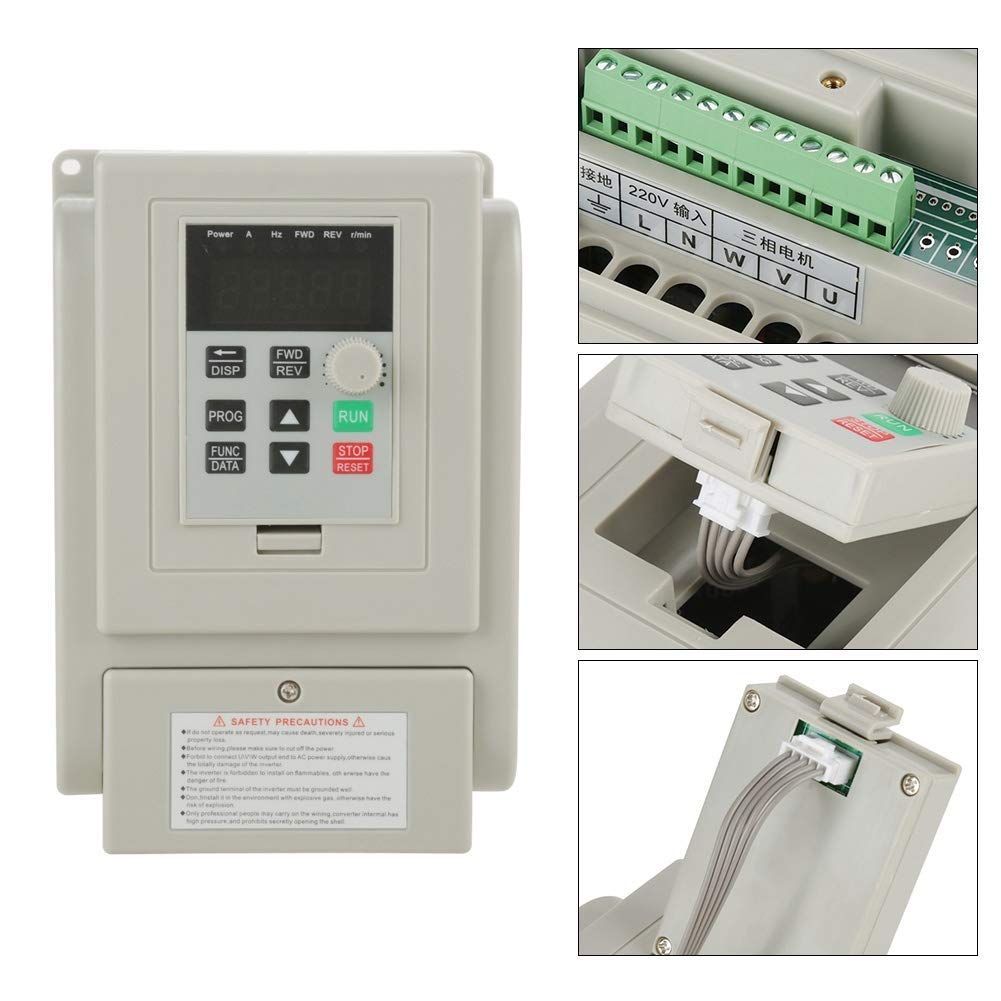AC 220V Variable Frequency Drive VFD Inverter 1.5KW Frequency Converter, Adjustable for Motor Speed Control.