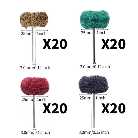 80 pieces 25mm grinding wheel polishing wheel for Dremel - metal grinding attachment with 3mm shank rotary tool