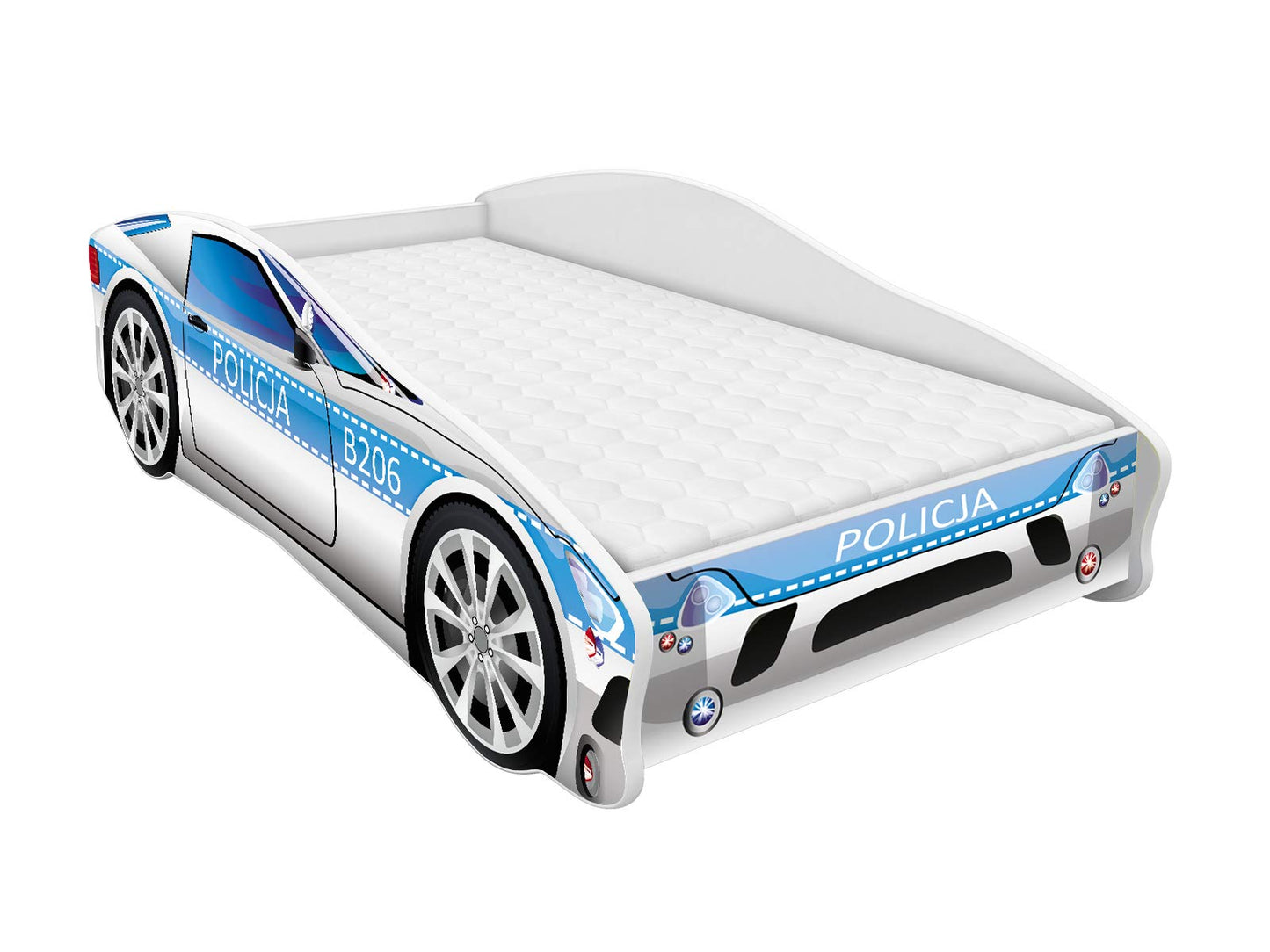 ACMA children's bed racing car junior with slatted frame and mattress 140x70 160x80 180x80 (140x70, 9)