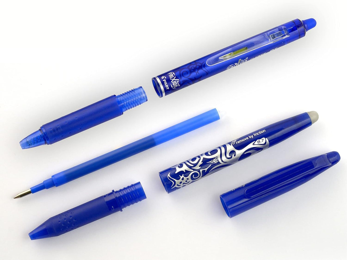 PILOT FriXion Refill 0.7 - 12 pack - Color Black - Refillable FriXion ink cartridges with erasable ink - Compatible with FriXion Ball & FriXion Clicker 0.7 - Medium point - Gel ink rollerball refills