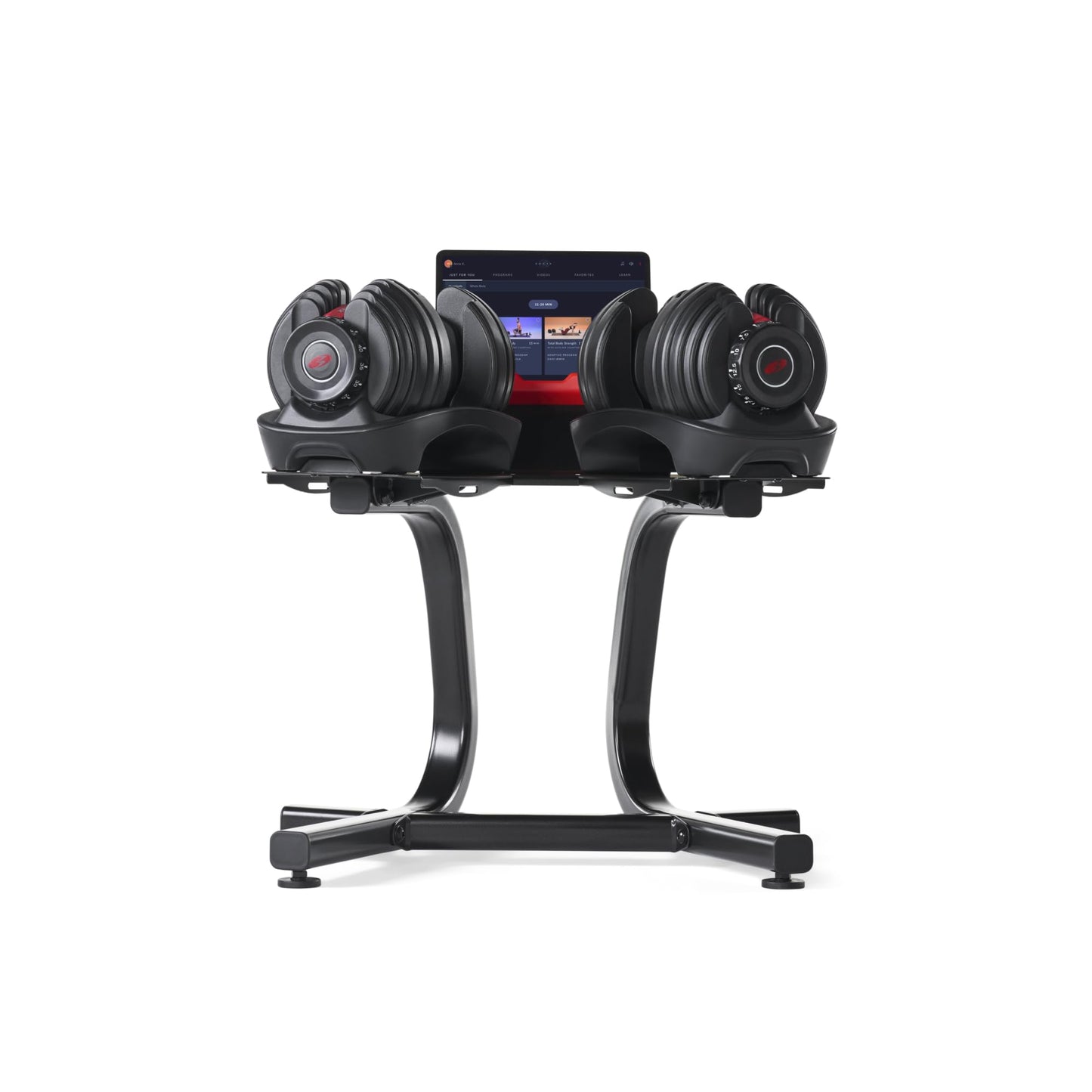 Bowflex with Media Rack Dumbbell Stand, Black, One Size