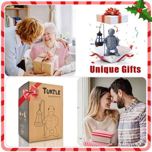 Yeomoo Turtle Garden Figurines with Solar Lights Outdoor Garden Decor - Turtle Decor Garden Room with Solar Lantern Gifts for Women Mom Birthday Weatherproof Decor for Balcony Patios