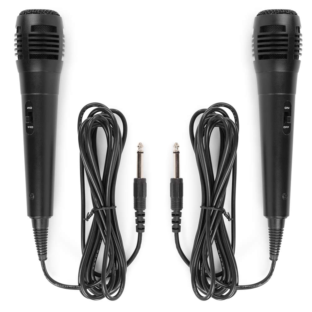 Fenton SBS20B Karaoke system with 2 microphones, CD PLUS G-player, kids karaoke machine with Bluetooth and built-in speaker, LED lighting, AV OUT, radio for kids - Black.