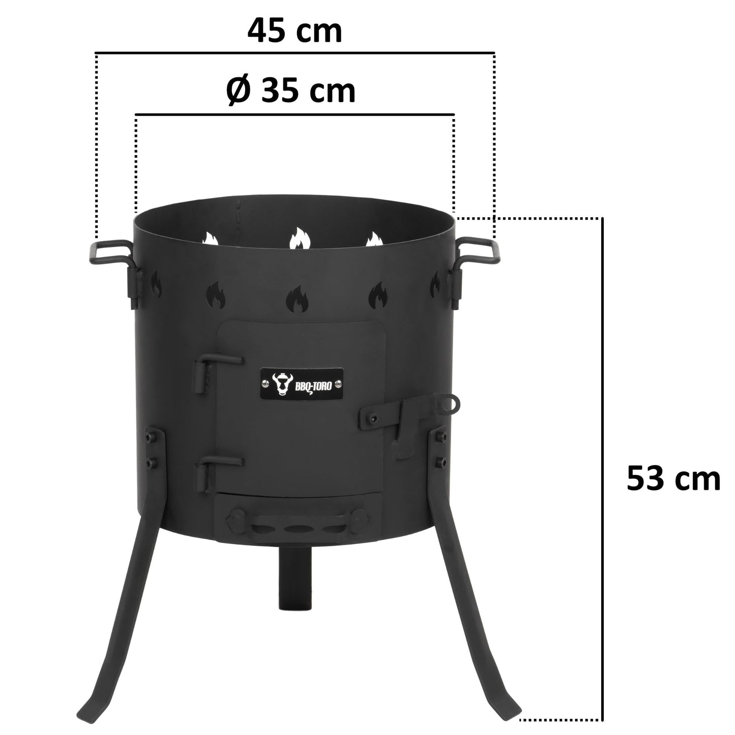 BBQ-Toro cast iron kazan with kazan oven Ø 35 cm | 12.1 L cast iron pot with lid, cast iron pot | goulash kettle, fire kettle, outdoor oven | fire oven, one-pot oven, fire pit, outdoor kitchen, Utschak.
