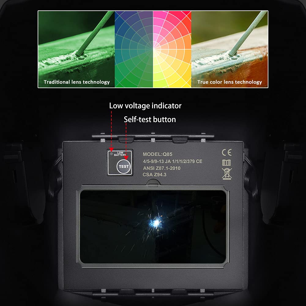 JALUWELD Automatic True Color Welding Helmet Fully automatic welding helmets Automatic darkening Solar welding mask Large field of view for applications Includes 5 interchangeable lenses