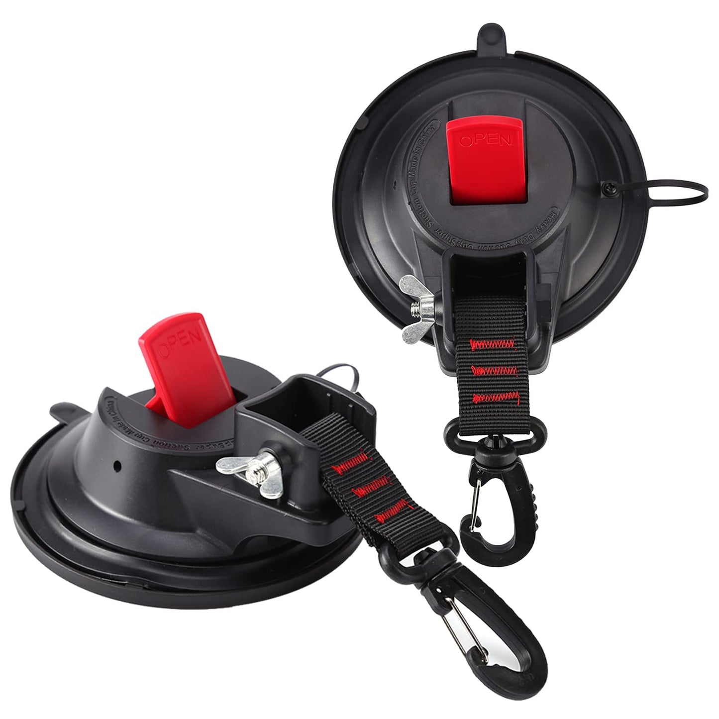 Suction Camping Set, 2 x Suction Cup Anchors Suction Hooks Extra Strong up to 20 KG - Car Tensioner Multifunctional Suction Cup Holder with Fastening Hooks for Camper, Household, Workshop