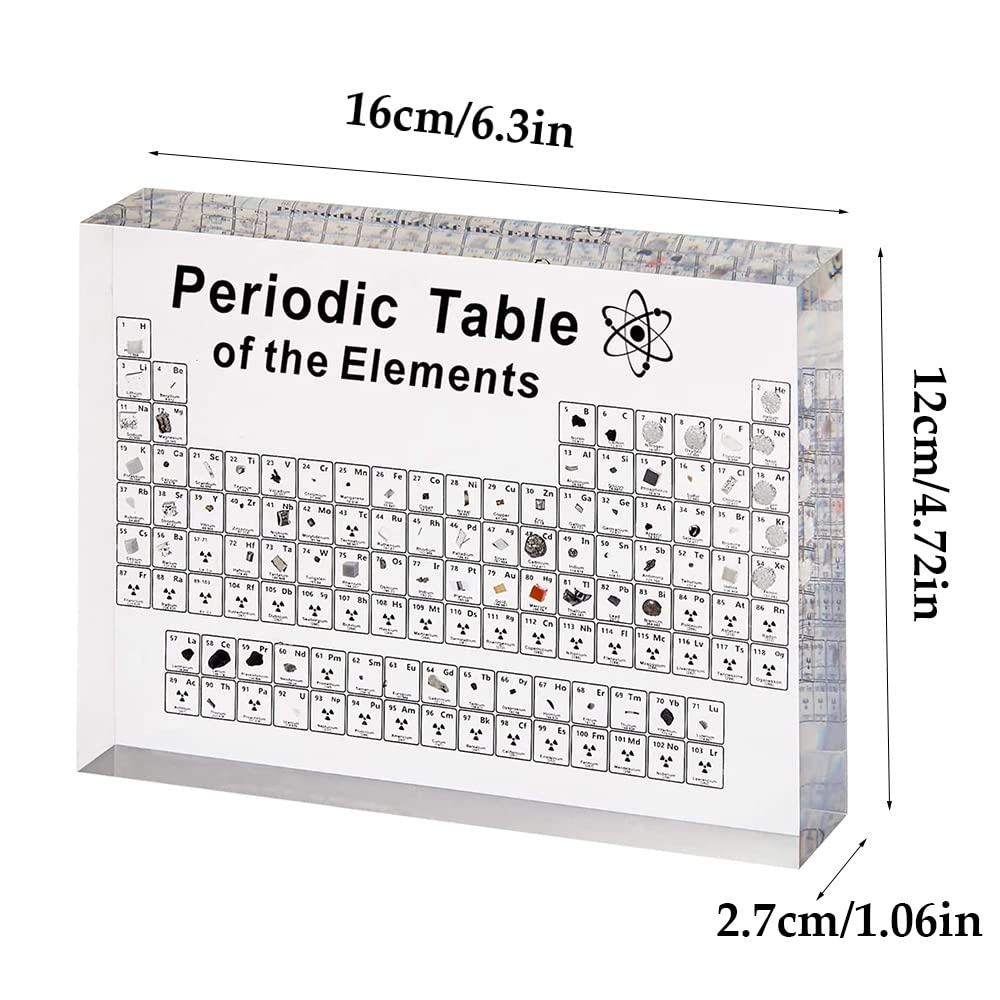 Mocoli Periodic Table acrylic, Periodic Table Real Elements, 83 Elements, Periodic Table, Periodic Table of Elements Real, Student Gift, Gift for Chemists