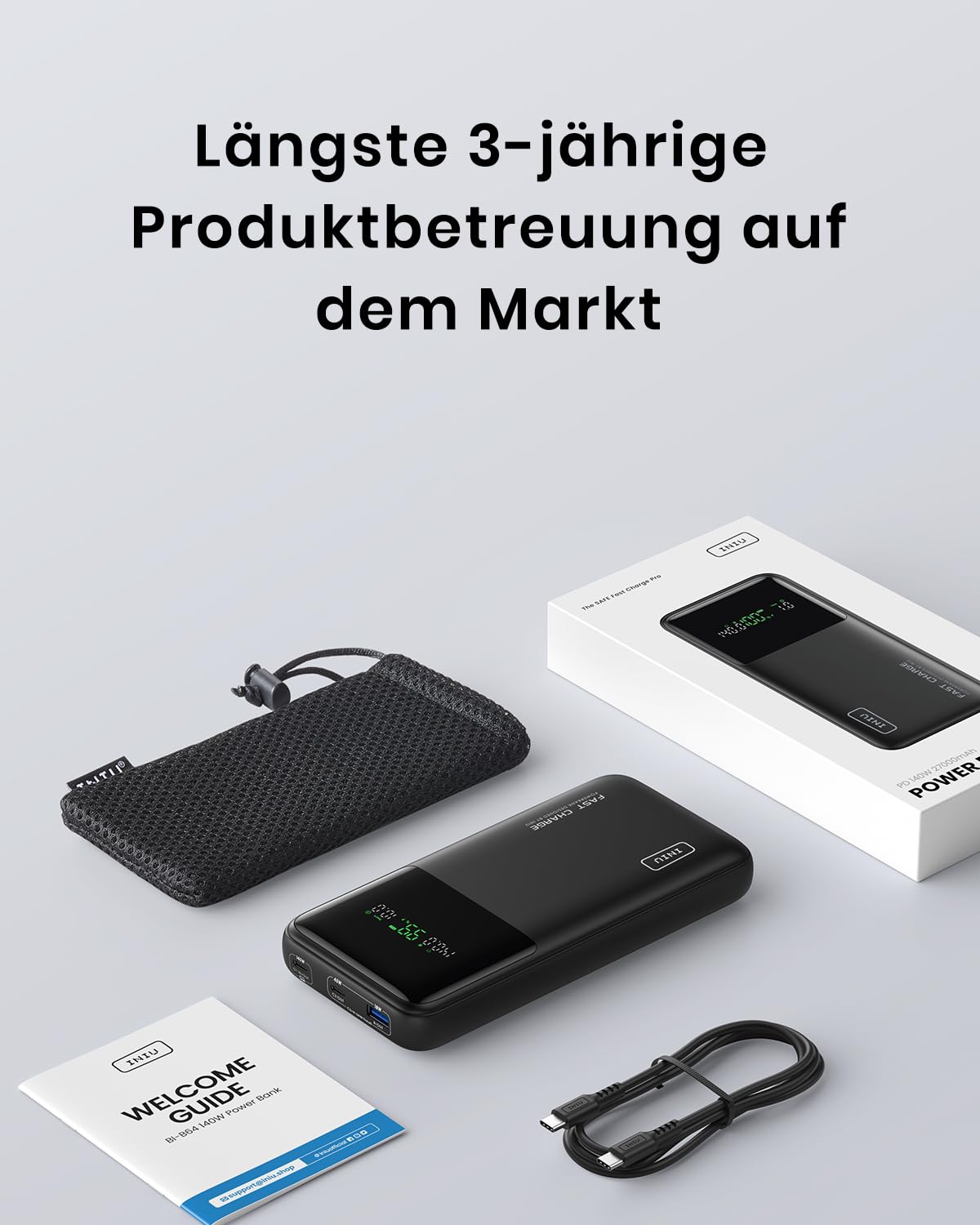 INIU Power Bank, 27000mAh 140W Power Bank Small But Powerful USB C Input & Output for Phone & Laptop, External Battery Packs for MacBook Pro Steam Deck iPhone 17 16 15 14 13 12 Pro Samsung S23 iPad etc.