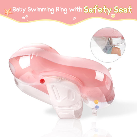 WYRIAZA baby swimming ring with sunshade SPF 50+. Upgrade baby swimming ring 8-16kgs with balance ball to prevent rollover (L 6-36 months).