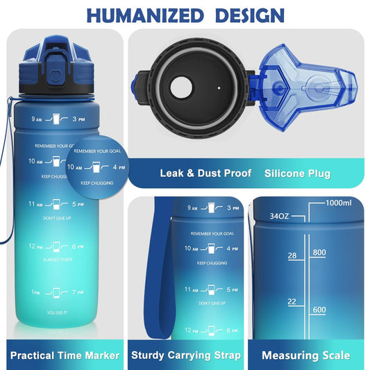 Zounich kids water bottle with leak-proof design. BPA-free, made of tritan plastic. Perfect for sports, biking, school, and even carbonated drinks. Dishwasher safe.