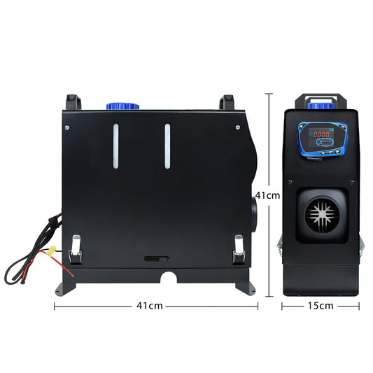 UISEBRT 8KW diesel air heater 12V, with muffler remote control LCD monitor for car RV boats trucks motorhomes buses, black- style A.