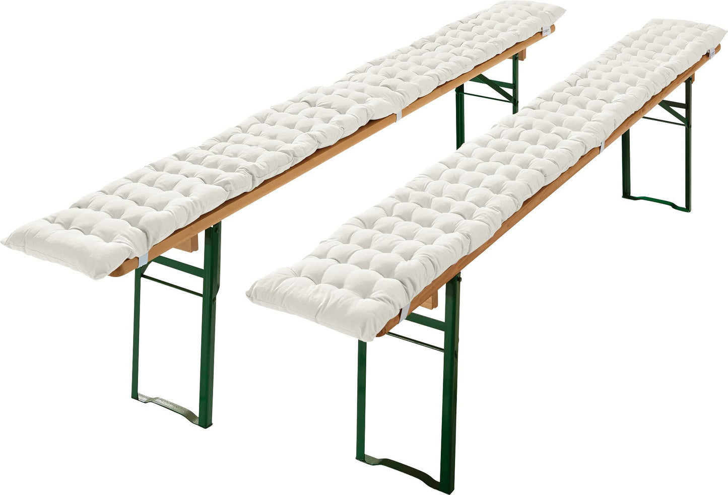REDBEST beer bench pad, seat cushion for beer tent set padded 2-pack white size 25x220 cm - durable and long-lasting, comfortable seating comfort, with elastic bands
