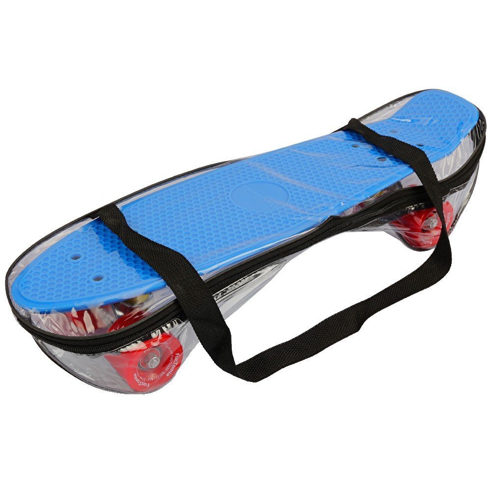 FunTomia 57cm Mini-Board skateboard with or without LED light wheels includes aluminum truck, ABEC-9 bearings, and T-tool (blue)