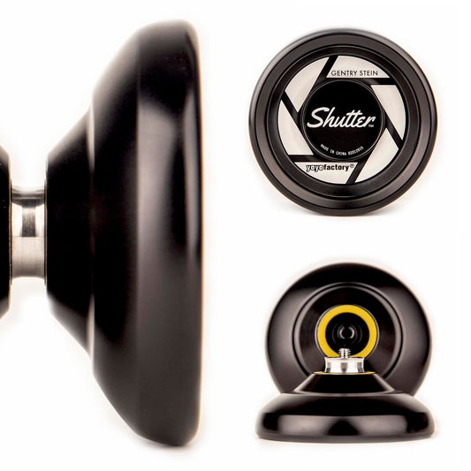 YoYo Factory Shutter Jojo - Unresponsive professional Yoyo made of full metal - Idle Jojo with ball bearing - Used by world champion Gentry Stein - Toy for kids & adults - Black