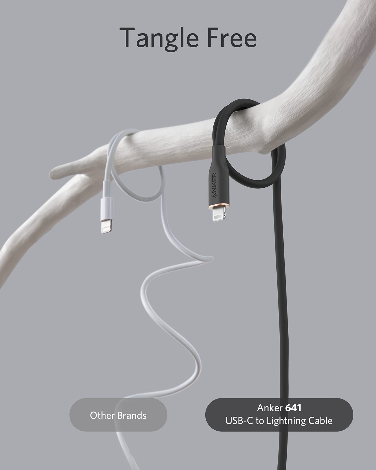 Anchor Powerline III Flow, USB C Lightning Cable, 90cm USB C to Lightning Cable compatible with iPhone 14/13/12/11 Series, AirPods Pro, MFi Certified, Silica gel (in Midnight Black)