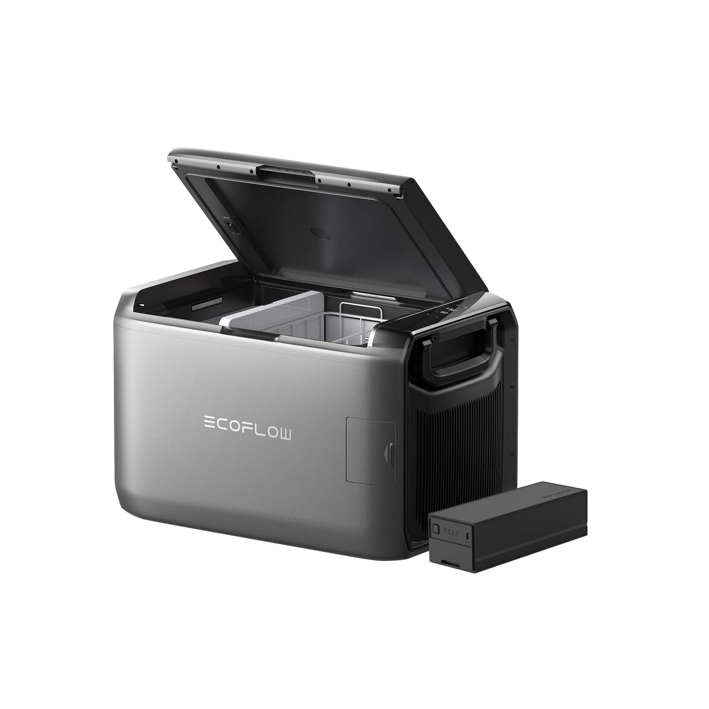 ECOFLOW GLACIER Classic Portable Cooler 55L with 298Wh Extra Battery, Two-Zone Car Cooler, 39 hours of off-grid cooling, powered by AC/Solar/Car, for camping, road trips, fishing