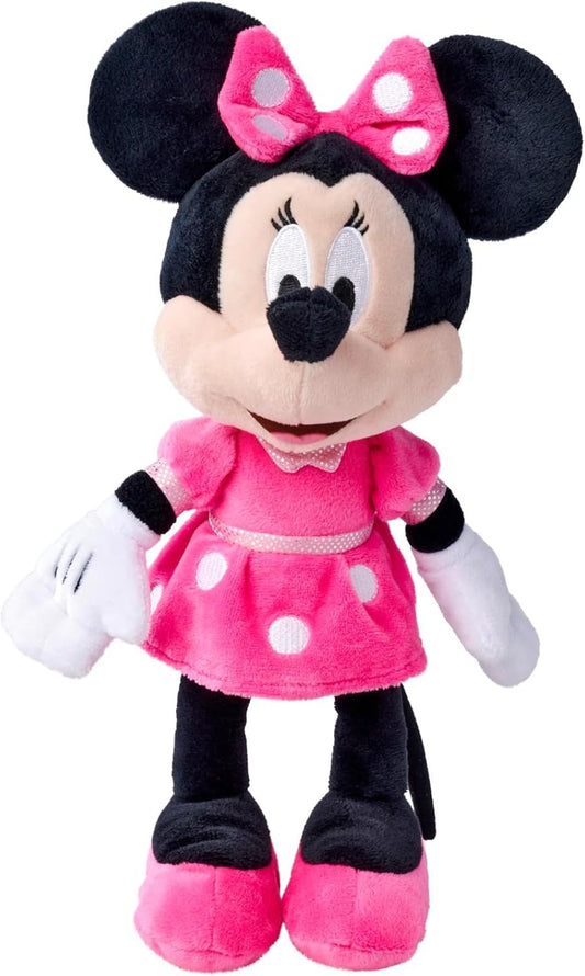 Simba 6315870227 - Disney Minnie Mouse, 25cm plush toy in a pink dress & 6315870225 - Disney Mickey Mouse, 25cm plush toy, cuddly toy, Mickey Mouse, from the first months of life