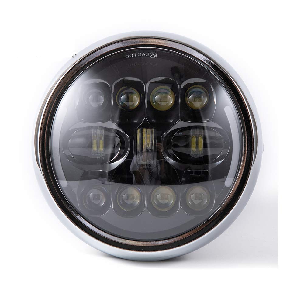 evomosa Motorcycle Headlight LED 7.5 Inch Motorcycle DRL Light Front Headlamp with Bracket (Color 2)