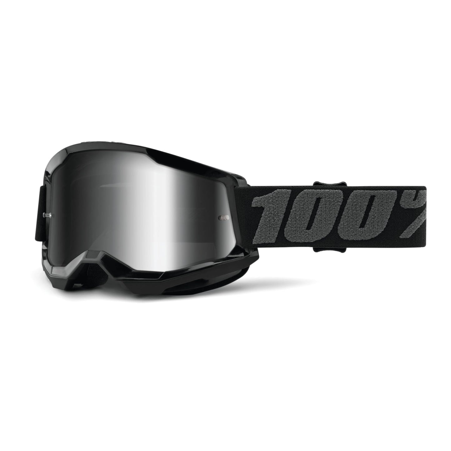 100% STRATA 2 Black Goggle - Silver Mirrored Lens