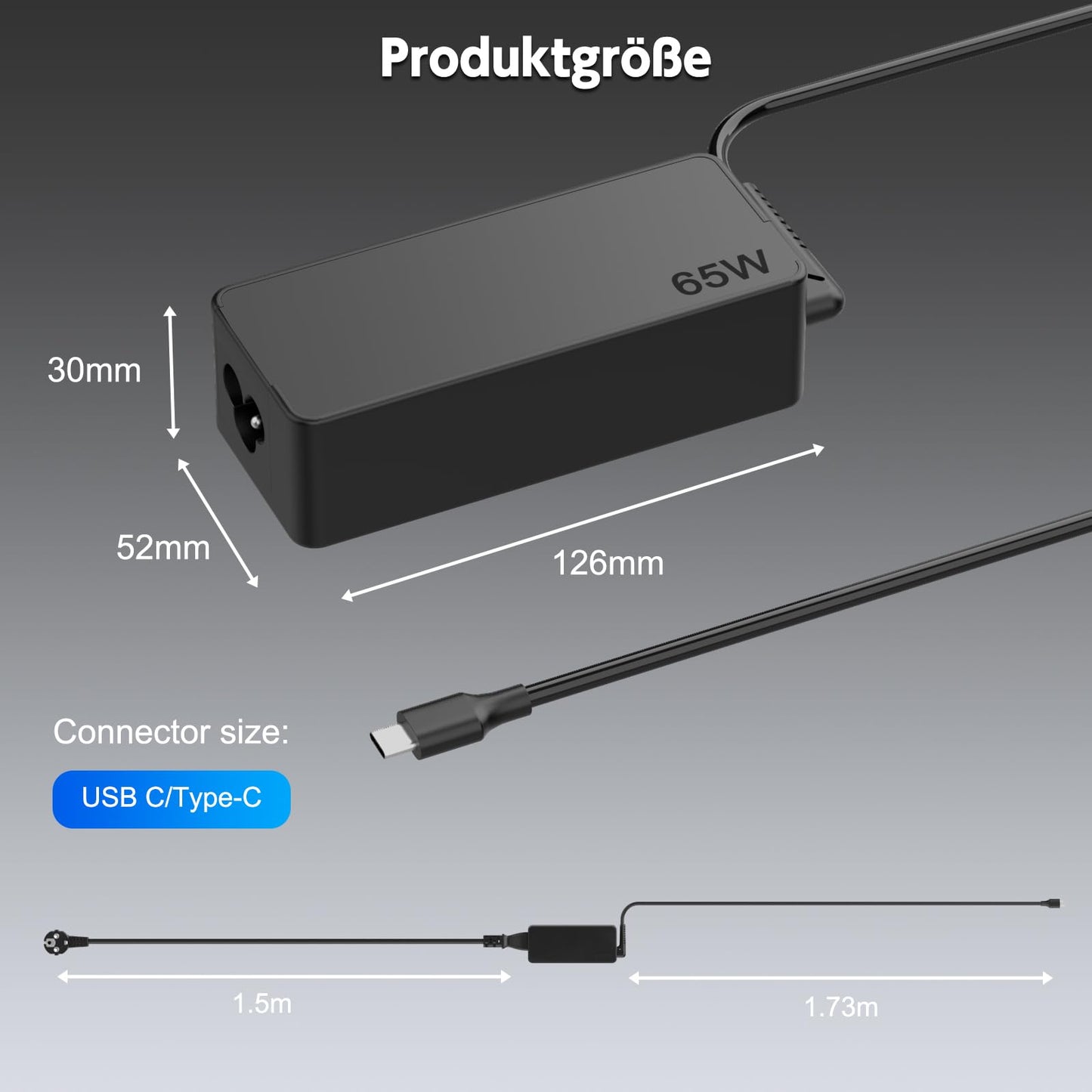 65W/45W power adapter USB C laptop charger compatible with Lenovo ThinkPad X1 Carbon T14 T480 T490 T580 E14 E15 E580 E590 L14 L15 Yoga C740 C940 Slim 7 - Type C laptop charger fast charger.