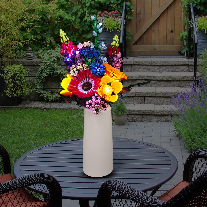 LED light set for Lego Wildflower Bouquet set 10313 (no model), LED lighting set for Lego Icons Wildflower Bouquet 10313 artificial flowers Valentines Day gift for adults unique home decor