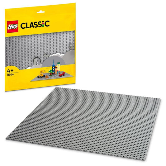 LEGO 11024 Classic Gray Baseplate, square baseplate with 48x48 studs & 11026 Classic White Baseplate, square baseplate with 32x32 studs as foundation for LEGO sets.