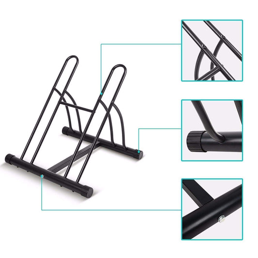 INION MHBB5012 - Bicycle holder for 2 bicycles. Free-standing bike stand, assembly stand, repair stand, bike parking stand, bike holder. Floor stand/keys.